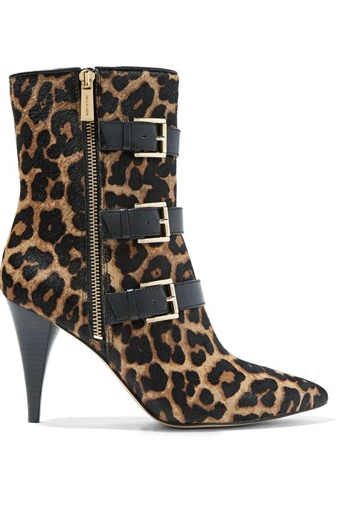 michael kors leopard print calf hair shoes|Michael Kors leopard boots.